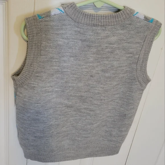 Knit Vest Toddler Boy 4T Spring Sweater Vest Blue Gray - Picture 2 of 6